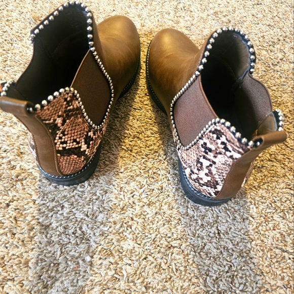 Brown Animal Print Ankle Boots - Picture 5 of 5